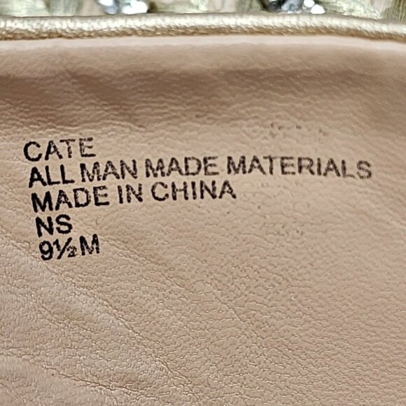 Gold Charles By Charles David Cate Rhinestone Wedge Sandal 9.5M - Picture 6 of 11